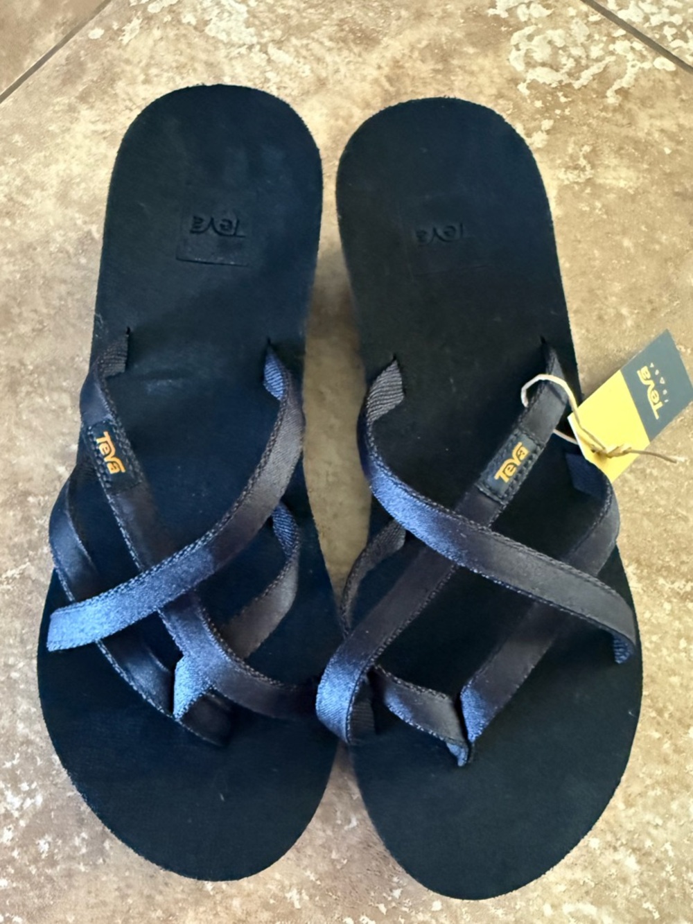 NWT Teva Women's Mush Mandalyn Ola Wedge Sandal, Black size 8, 39